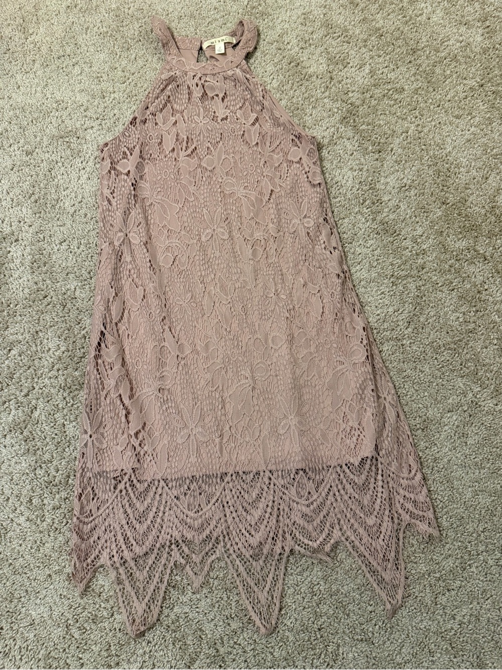 miami Mauve Lace Halter Top, Small!
